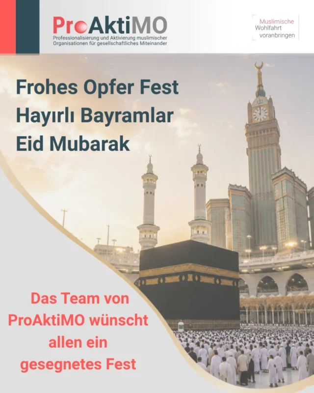🌙✨ Eid Mubarak 

Zum Opferfest wünschen wir euch und euren Familien Frieden, Gesundheit und viele schöne gemeinsame Momente. 🤍

Dieses besondere Fest erinnert uns daran, wie wichtig Zusammenhalt, Vertrauen und gegenseitige Unterstützung sind. Das sind Werte, die auch uns bei ProAktiMO täglich begleiten.

Danke für eure Unterstützung. 
Möge das Fest euch Freude, Kraft und viele gesegnete Augenblicke bringen. 🕊️

Eid Mubarak! 🌙🐑✨

#Proaktimo #EidAlAdha #Zusammenhalt #Dankbarkeit #Gemeinschaft